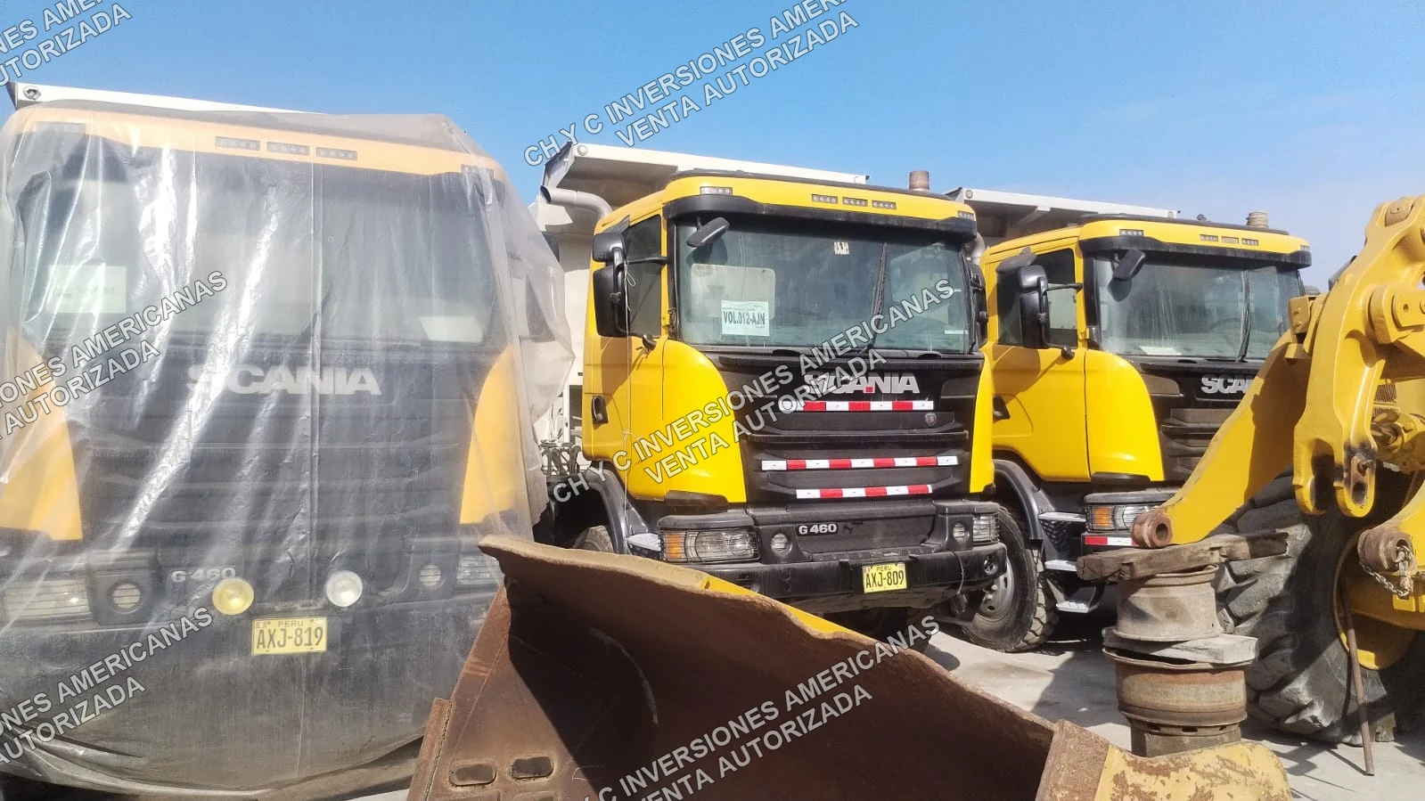 Camión volquete Scania G460 amarillo